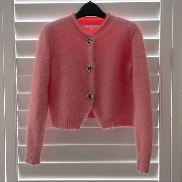 Women pink faux rabbit fur sweater - Picture 1 of 12